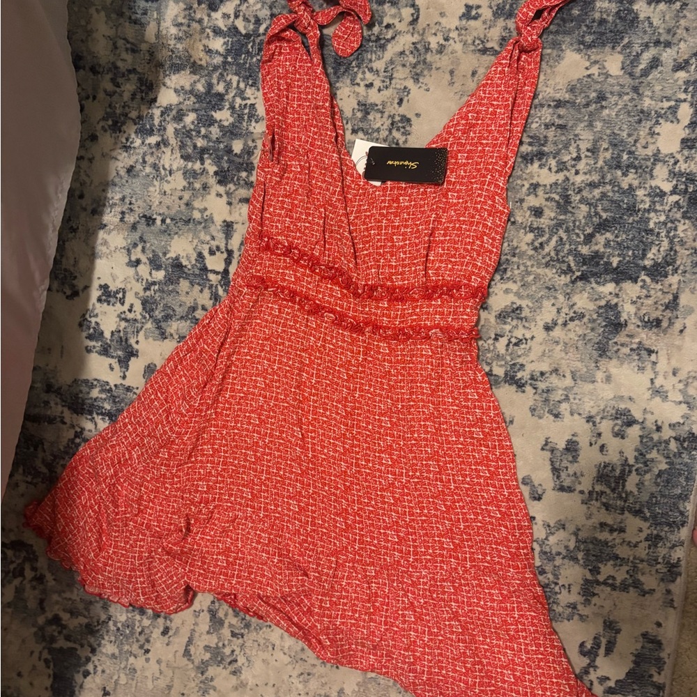 Shinestar Red Sleeveless Dress